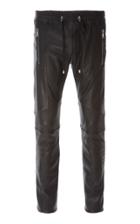 Balmain Elastic Waistband Leather Pants