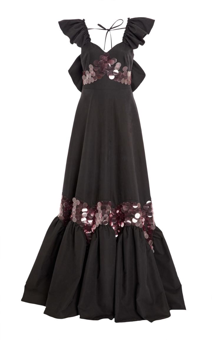 Huishan Zhang Jodie Bow Back Fl Gown