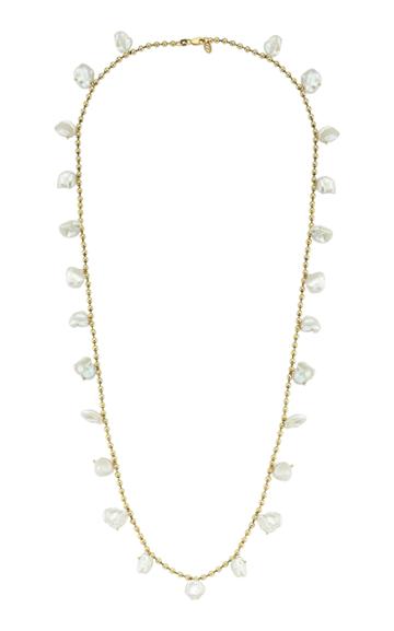 Charms Company Pearls Of Joy 14k Yellow-gold And Rhodium Long Necklace