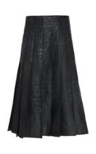 Marni Embossed Leather Pleated Skirt