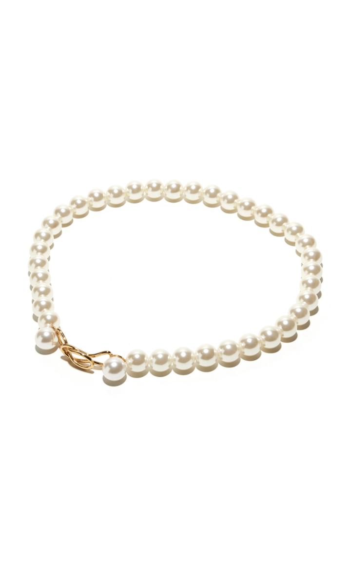 Lele Sadoughi 14k Gold-plated Brass And Pearl Belt