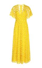 Moda Operandi Lela Rose Floral-embroidered Organza Midi Dress Size: 6