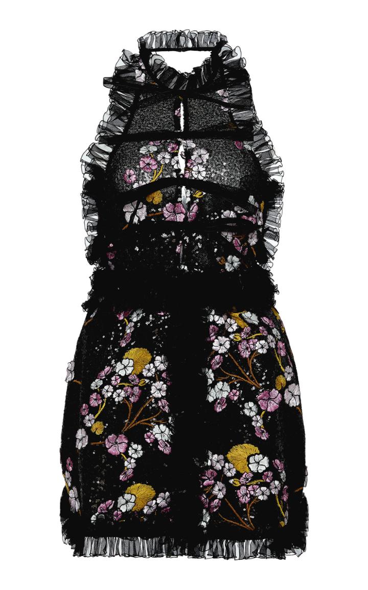 Moda Operandi Giambattista Valli Embroidered Sequined Jacquard Mini Dress Size: 40