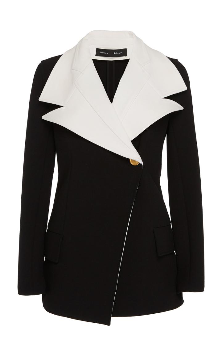 Proenza Schouler Stretch Suting Novelty Lapel Blazer