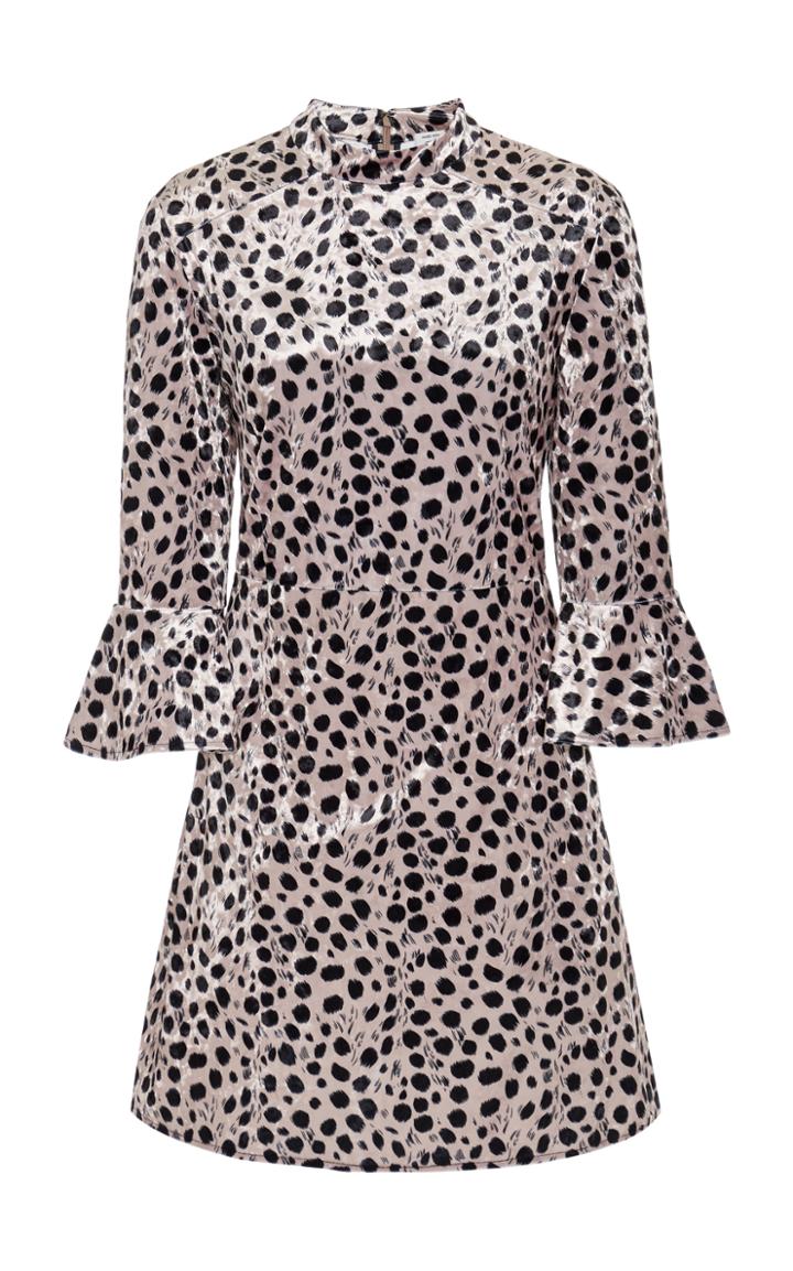 Hvn Ashley Bell-sleeve Silk Mini Dress
