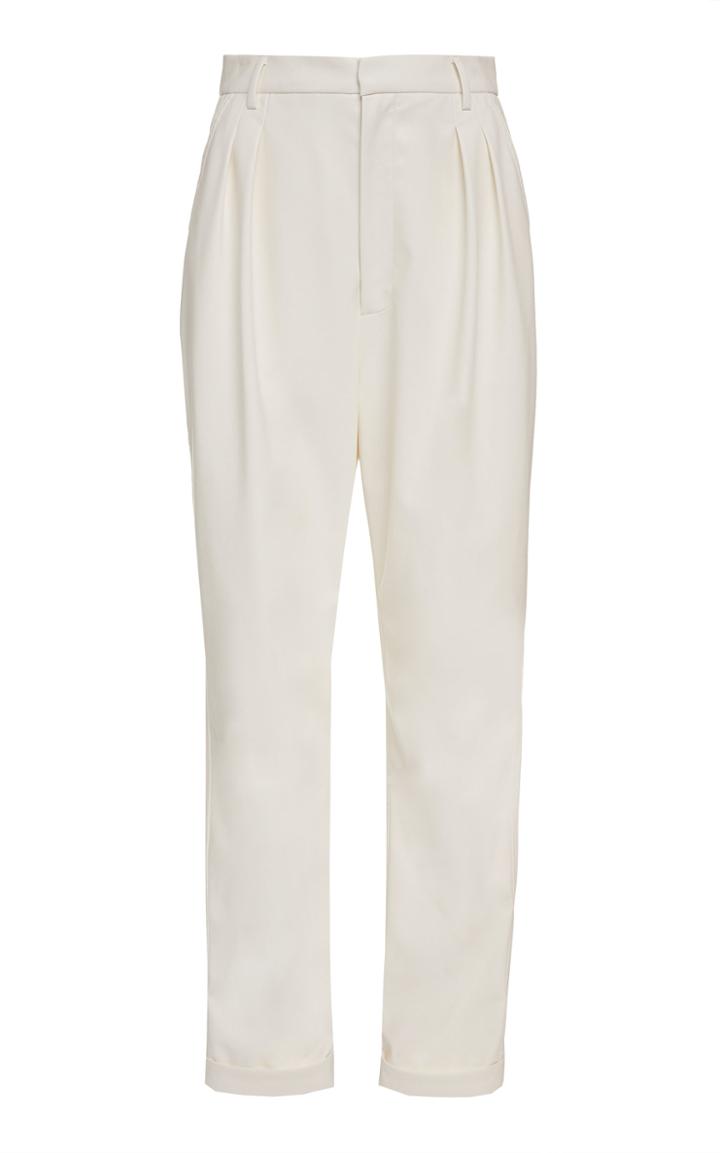 Sally Lapointe Pleated Faux Leather Tapered Pants