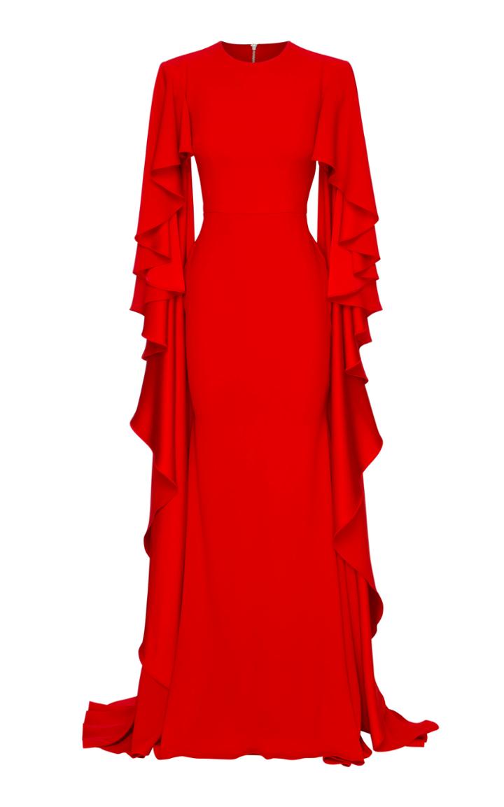 Alex Perry Langdon Satin Cape Gown