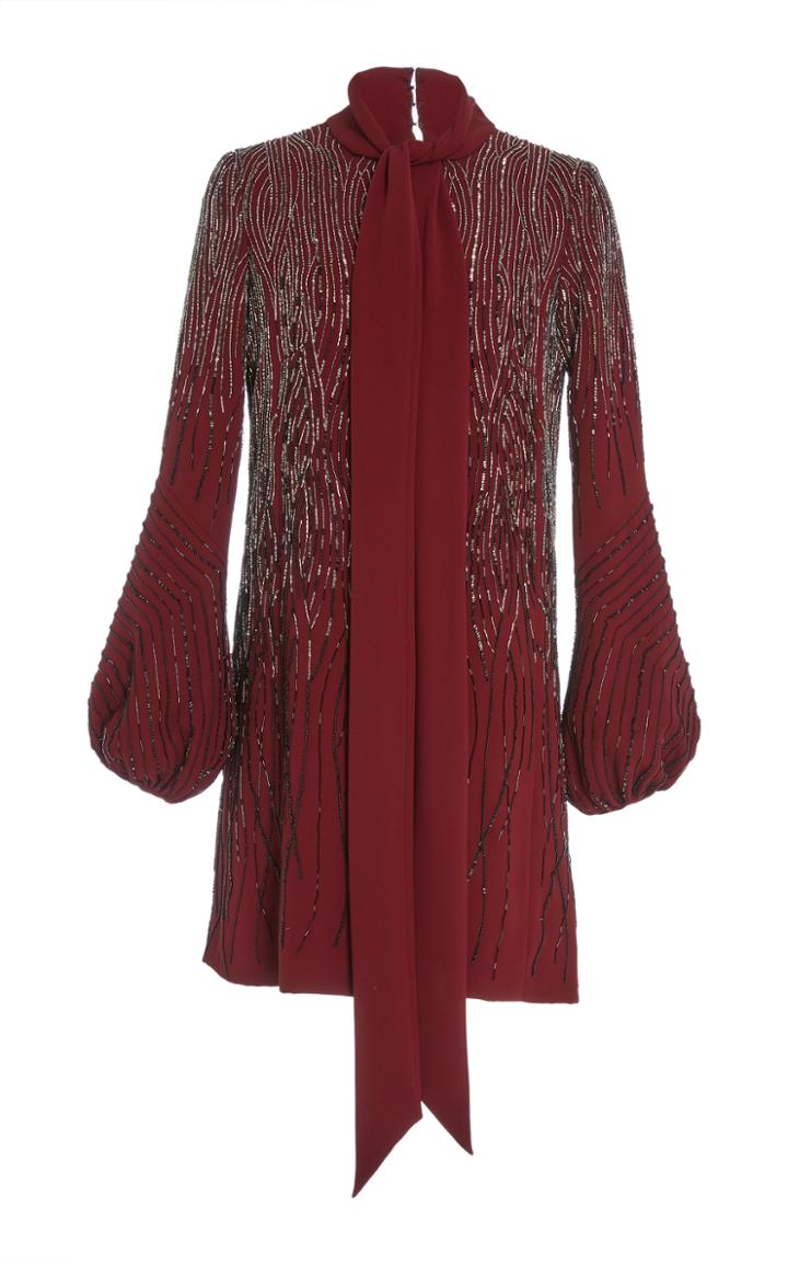 J. Mendel Scarf Embellished Mini Dress