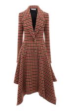 Jw Anderson Asymmetric Checked Woven Coat