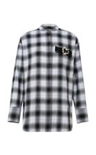 Dorothee Schumacher Fragmented Checks Long Sleeve Cotton Blend Top