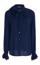 Zac Posen Tie Neck Crepe Blouse