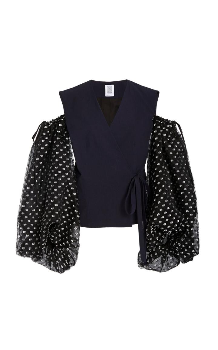 Moda Operandi Rosie Assoulin Fil Coup-detailed Cold-shoulder Wrap Top