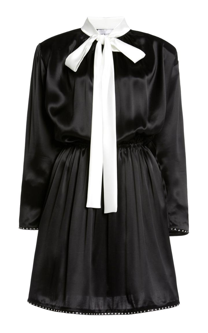Moda Operandi George Keburia Contrasting Bow Tie Silk Mini Dress