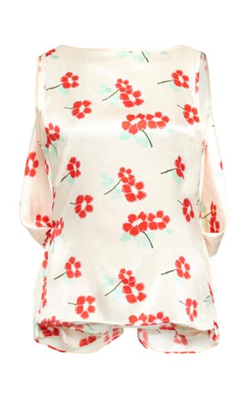 Bernadette Antwerp Grace Floral Silk-satin Top