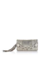 Roberto Cavalli Laminated Python Ring Clutch