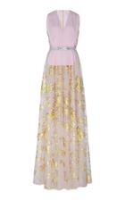 Delpozo Floral-embroidered Tulle Gown