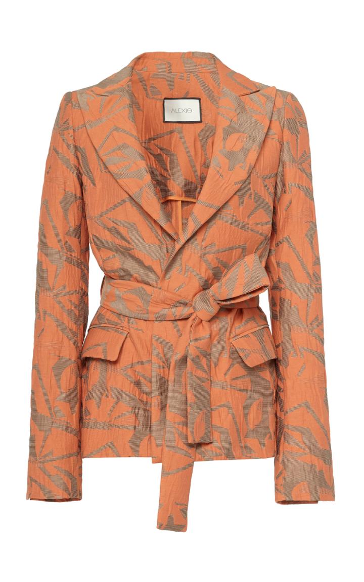 Alexis Malda Jacquard Belted Wrap Blazer