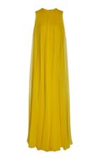 Carolina Herrera Sleeveless Silk Chiffon Column Gown