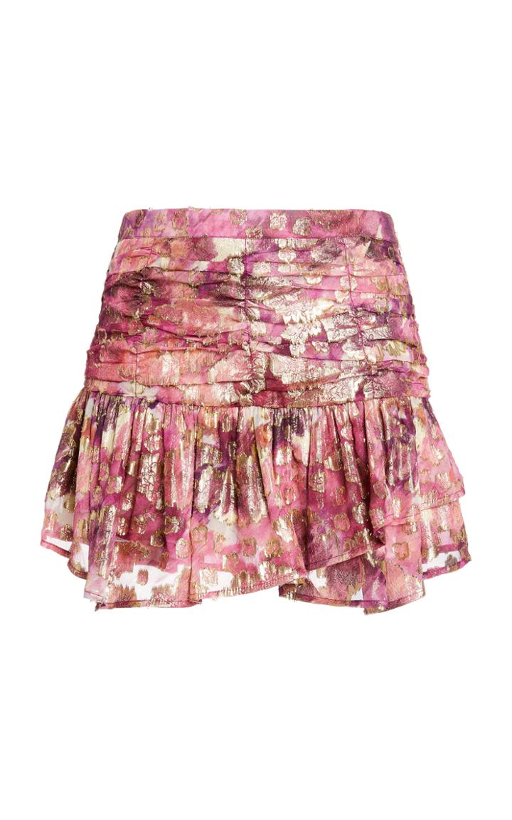 Moda Operandi Loveshackfancy Moe Printed Devore Mini Skirt