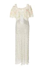 Paco Rabanne Embroidered Sequined Chiffon And Lace Maxi Dress