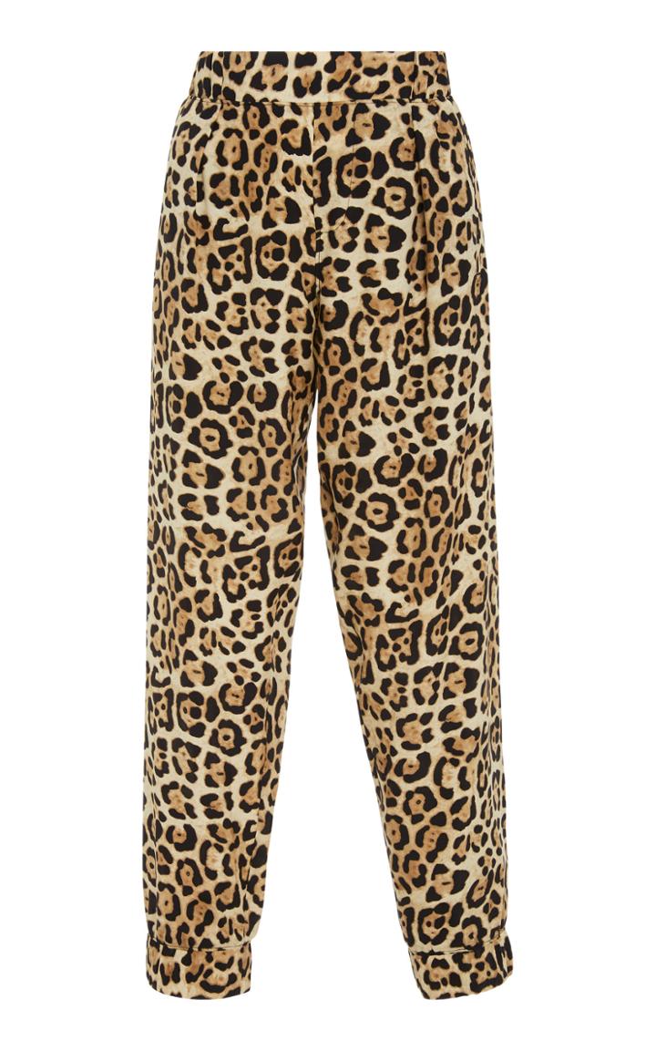 Atm Leopard-print Silk-charmeuse Track Pants