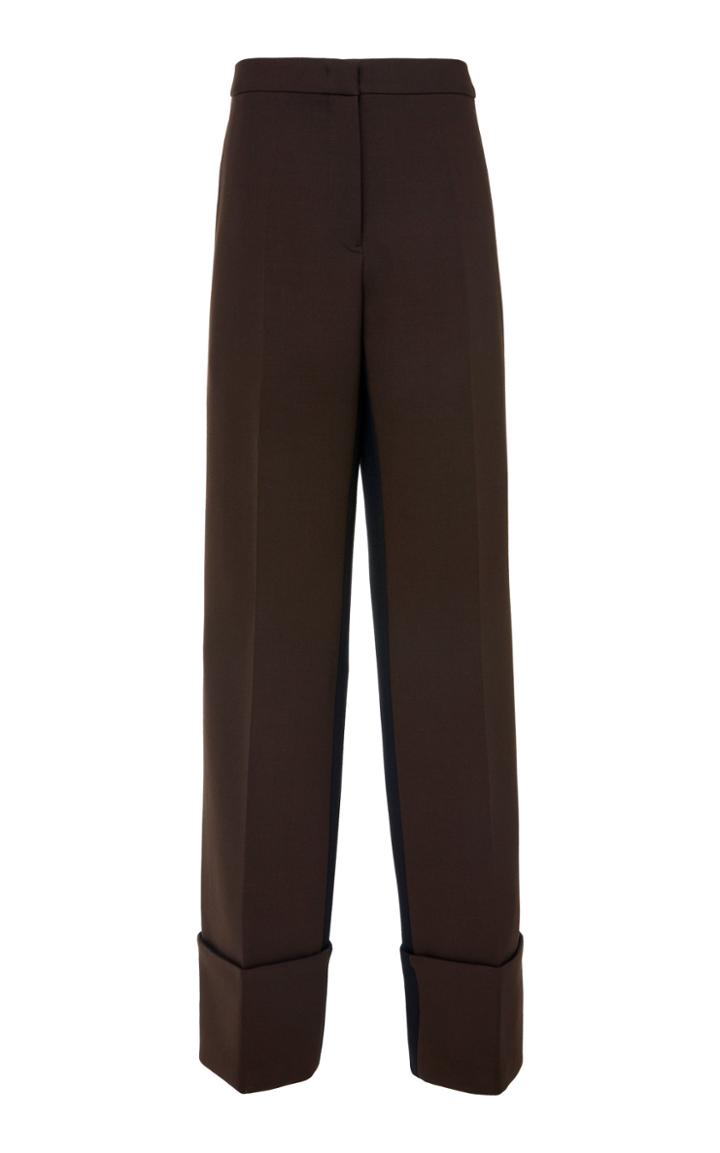 Jil Sander Garrison Cuffed Wide-leg Twill Pants