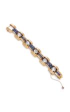 Gioia Retro 14k Gold Moonstone And Sapphire Bracelet