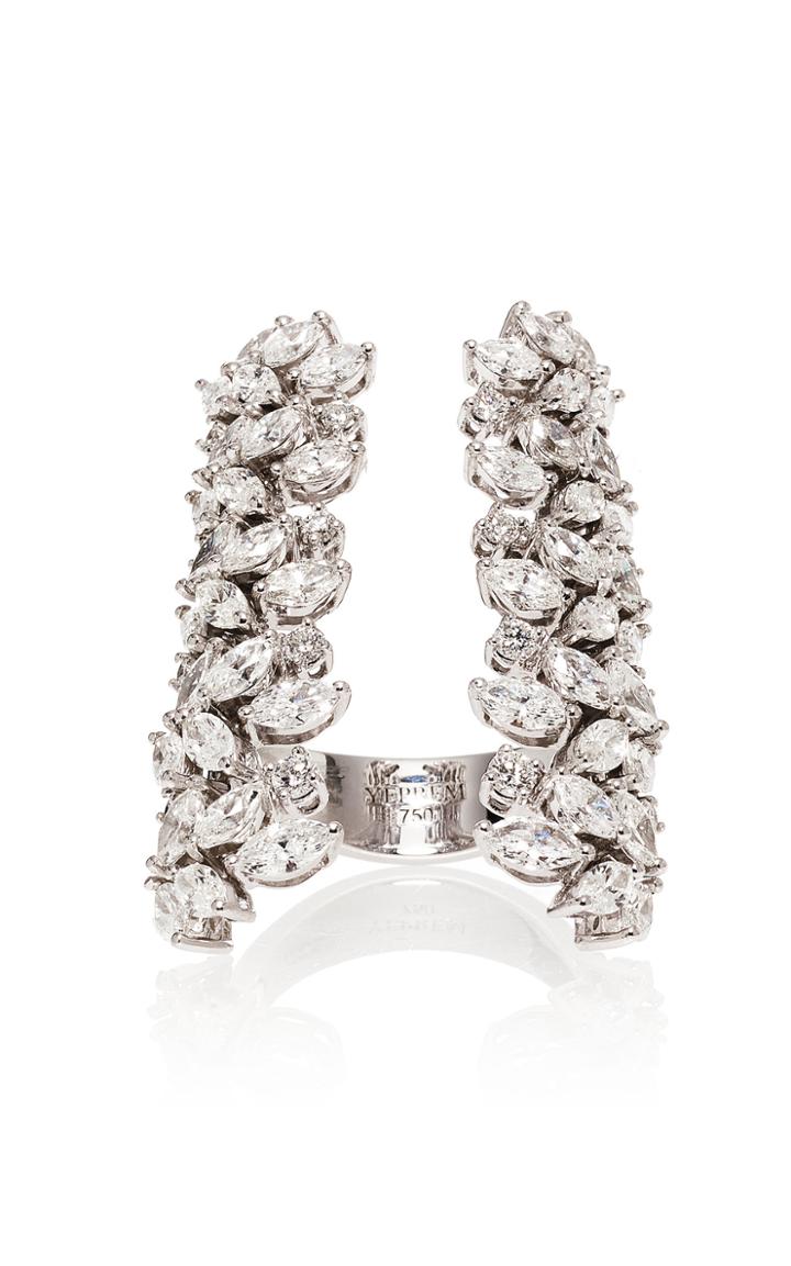 Yeprem Wreath Frame 18k White And Diamond Ring
