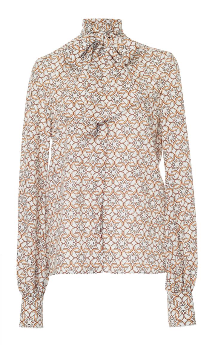 Elie Saab Crepe De Chine Necktie Blouse