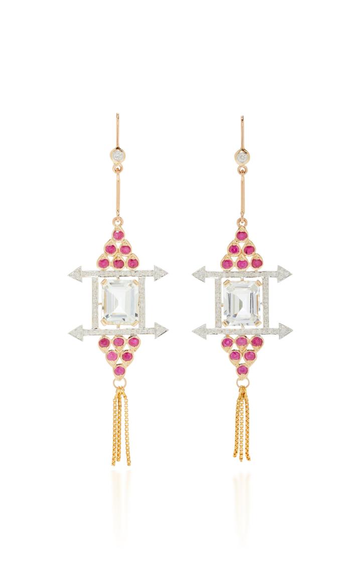 Hanut Singh One-of-a-kind Aquamarine Windowframes Earrings