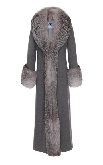 Blumarine Fox Fur Trim Coat