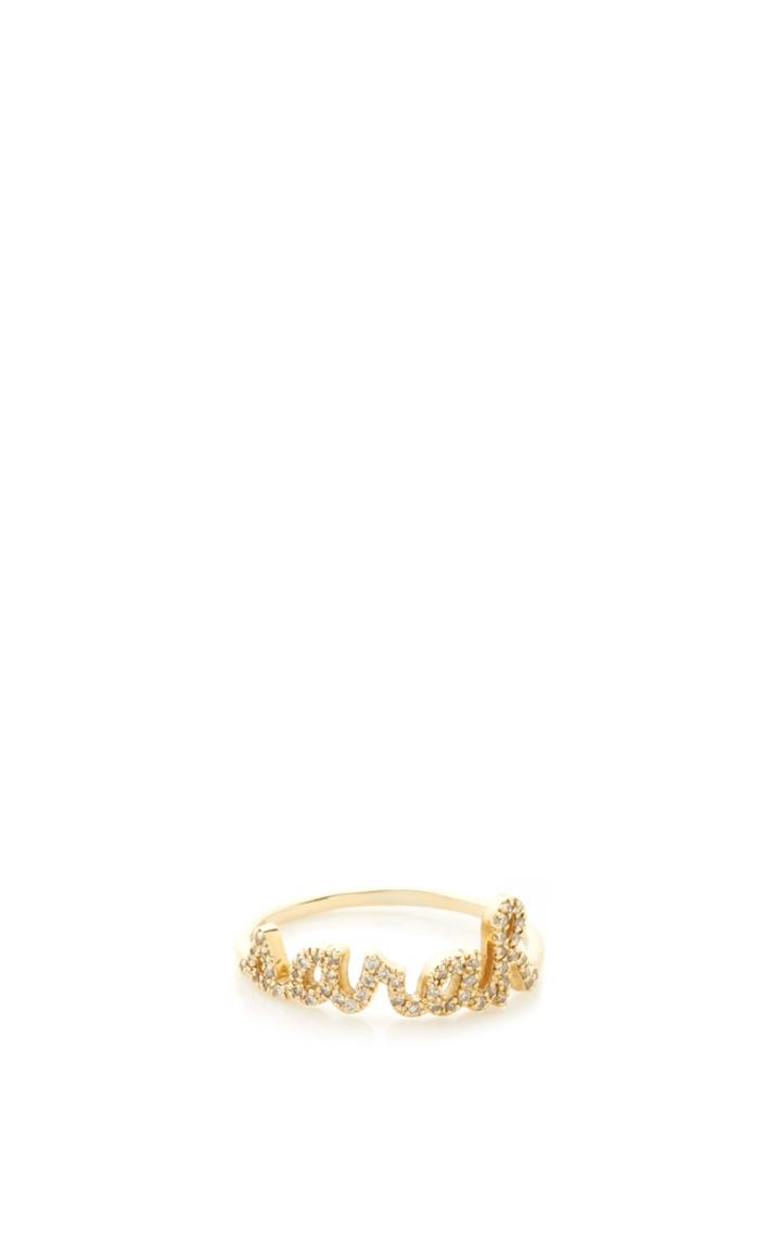 Sydney Evan Yellow Gold Four Letter Customizable Script Ring