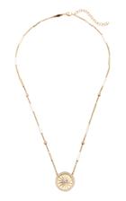 Jacquie Aiche 14k Yellow Gold Pave Diamond Round Compass Necklace
