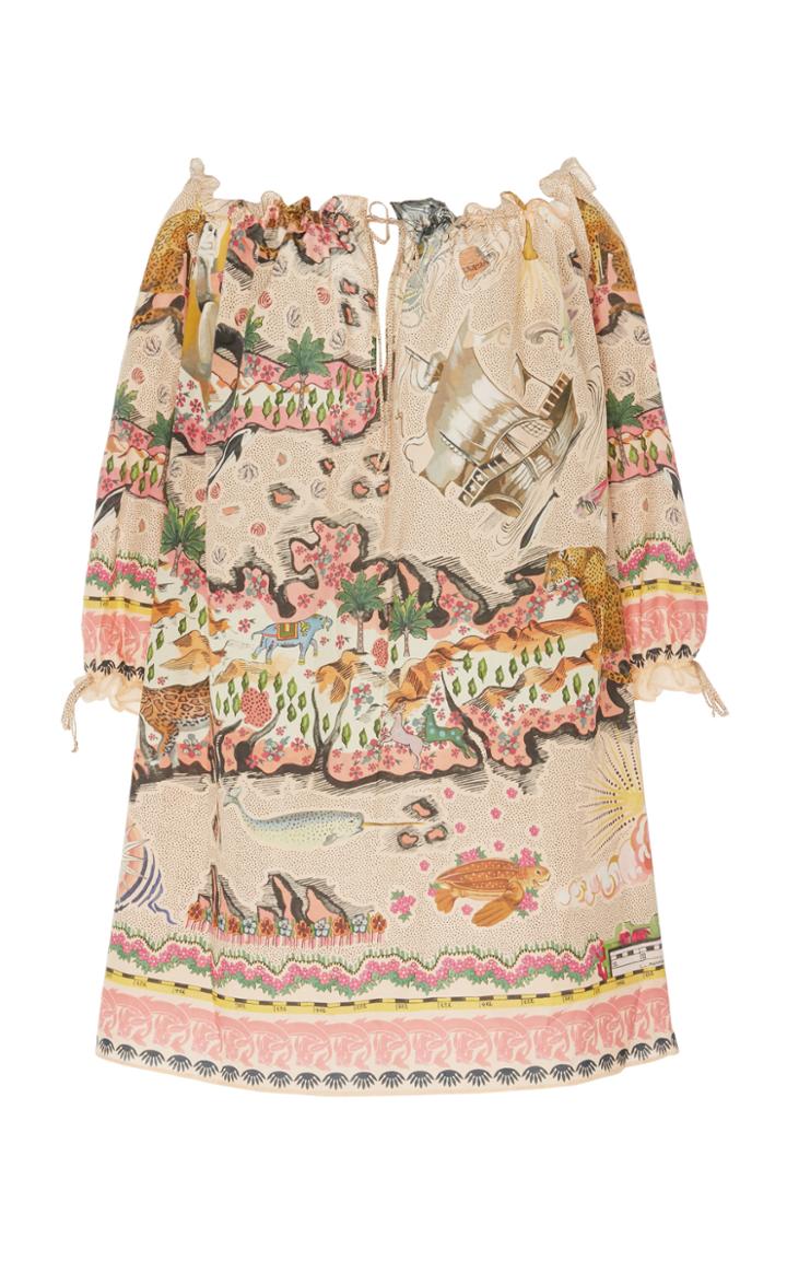 Moda Operandi Liberty London Sedona Orellana Cotton-voile Off-the-shoulder Mini Dres