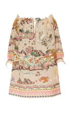 Moda Operandi Liberty London Sedona Orellana Cotton-voile Off-the-shoulder Mini Dres
