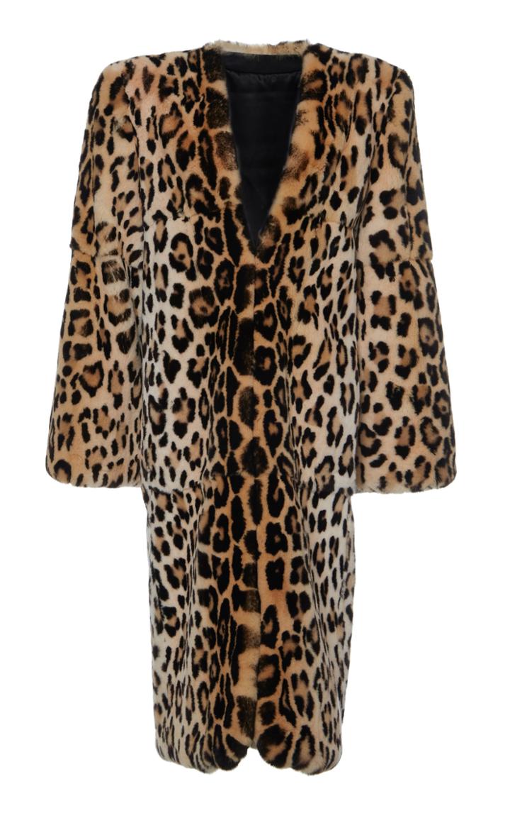 Attico Animal Print Trench Coat