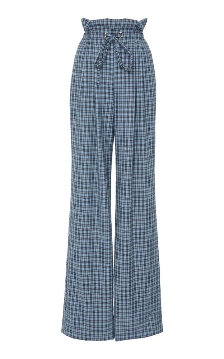 Rodarte Plaid Wide Leg Pant