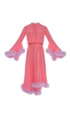 Moda Operandi George Keburia Envy Feather-trimmed Crepe Maxi Wrap Dress