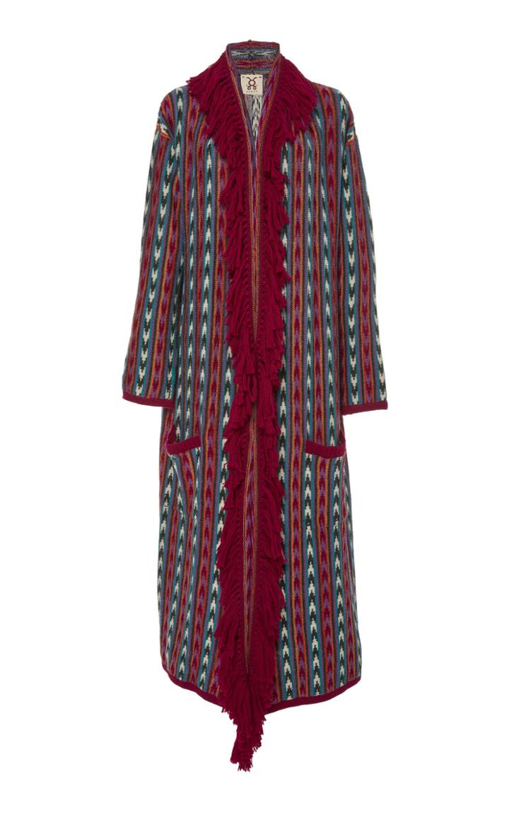 Figue Alma Fringe-trimmed Patterned Alpaca Sweater