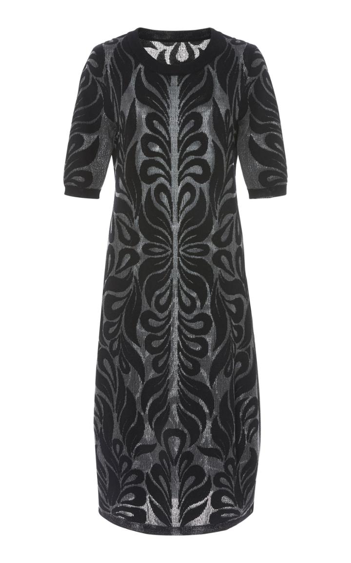 Partow Anise Flocked Wool Midi Dress