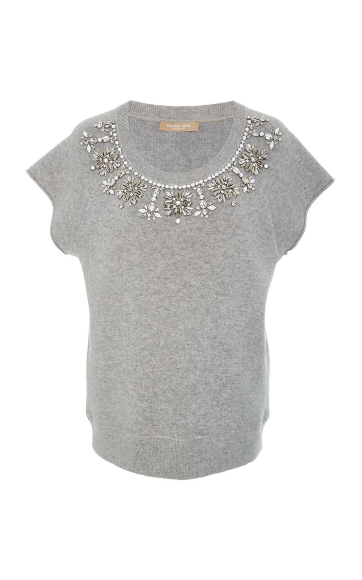 Michael Kors Collection Cut Off Necklace Sweatshirt