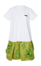 Prada Drop-waist Embellished T-shirt Dress
