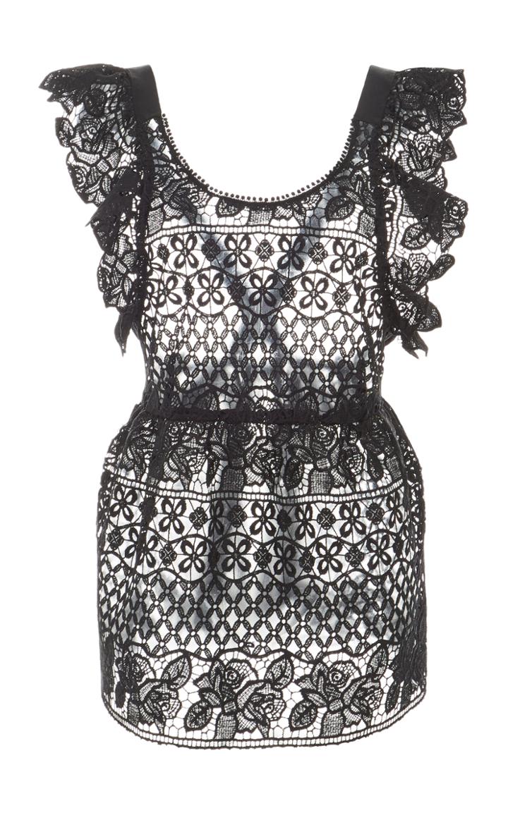 Anna Sui Floral Diamond And Medallion Lace Blouse