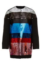 Giambattista Valli Camel Wool Multicolored Sequined Coat