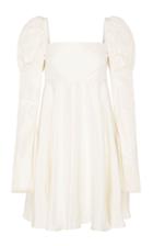 Macgraw Romantic Puffed-sleeve Silk Dress