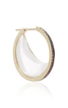 Noor Fares Rainbow Navratna Chandra Crescent 18k Gold Multi-stone Earrings