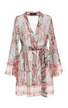 Patbo Printed Fringe Trim Short Robe