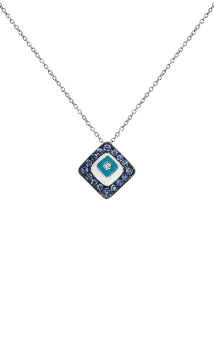 Gilan Evil Eye 18k White Gold Sapphire And Diamond Necklace