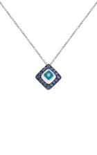 Gilan Evil Eye 18k White Gold Sapphire And Diamond Necklace