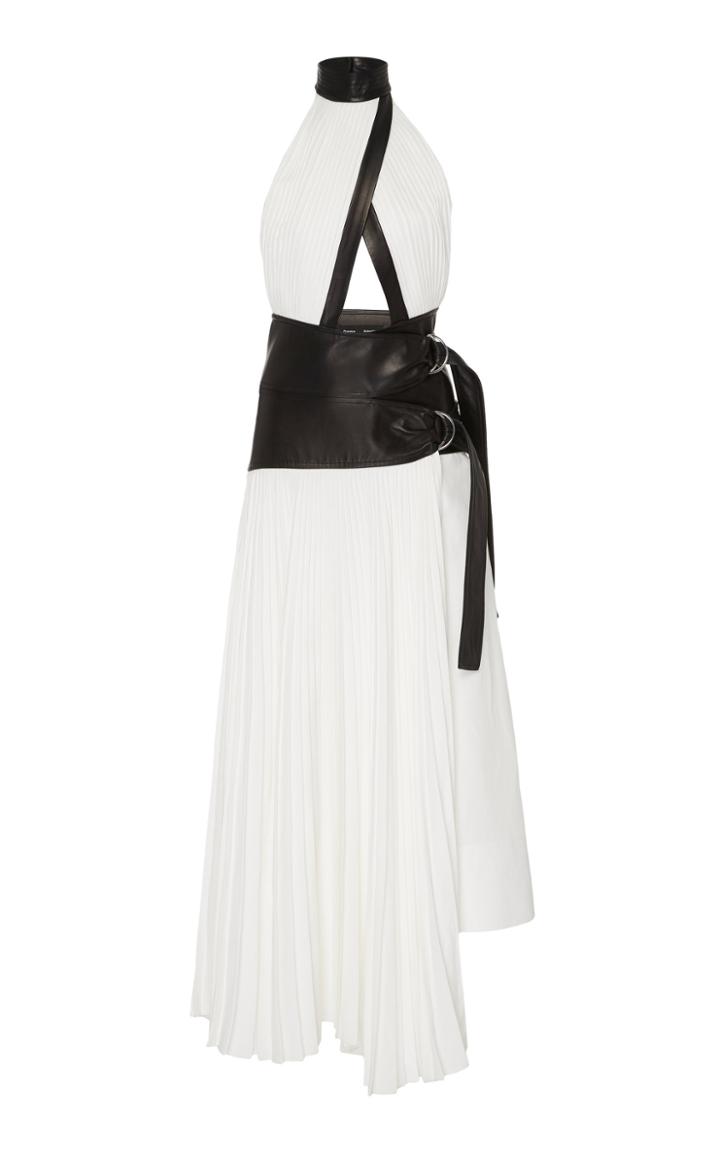 Proenza Schouler Pleated Linen Wrap Dress